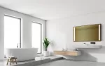 Lustro łazienkowe LED w ramie aluminiowej - Korin