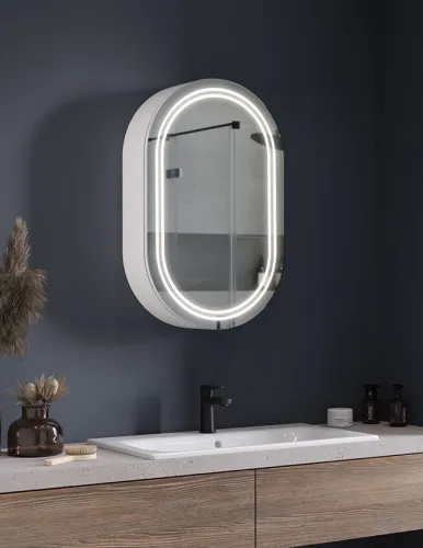 Szafka łazienkowa z lustrem LED Sana